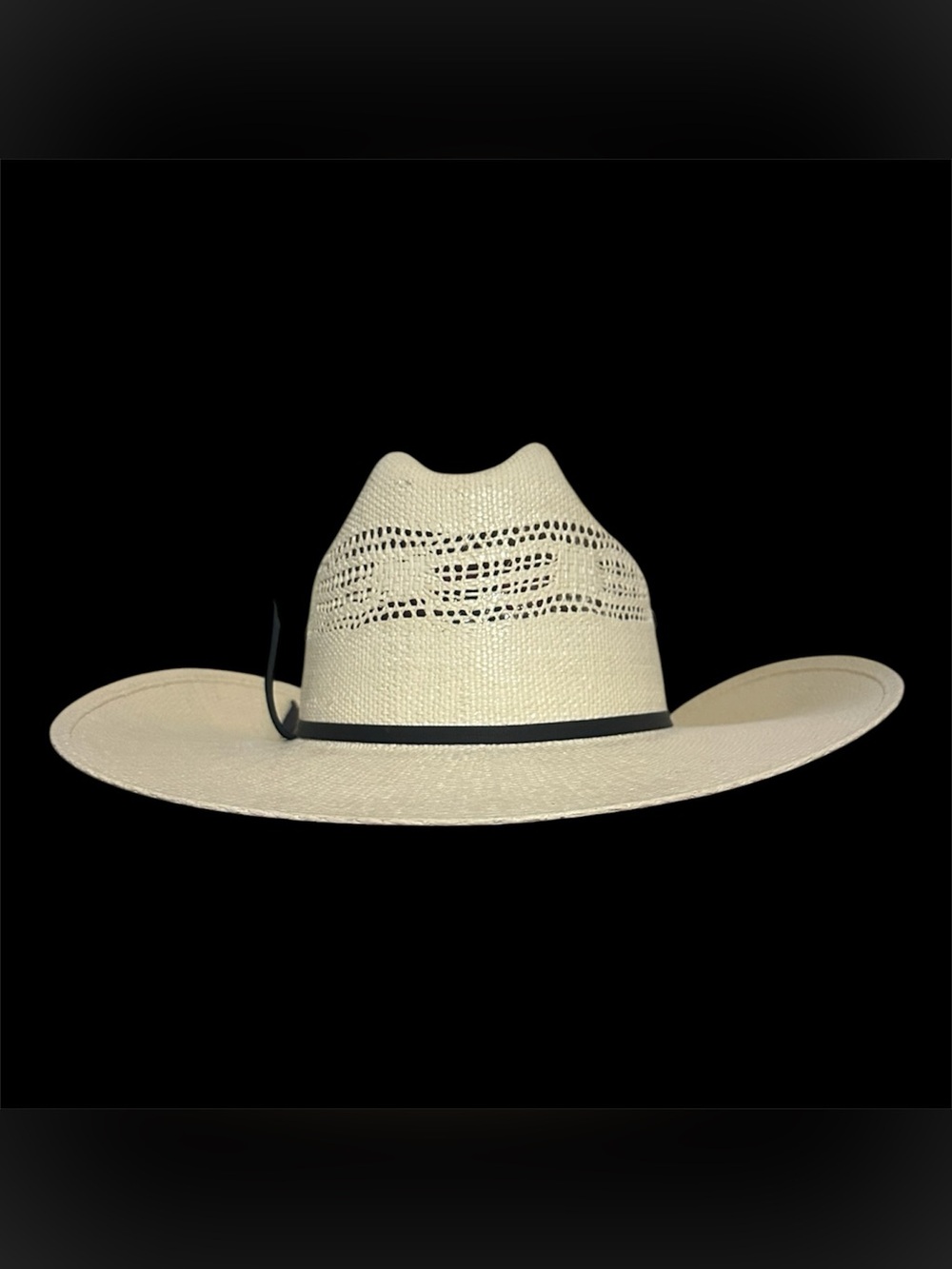 20X Ranger Hats Bangora Straw Cowboy Hat with Black Ribbon Band NEW - Picture 3 of 8